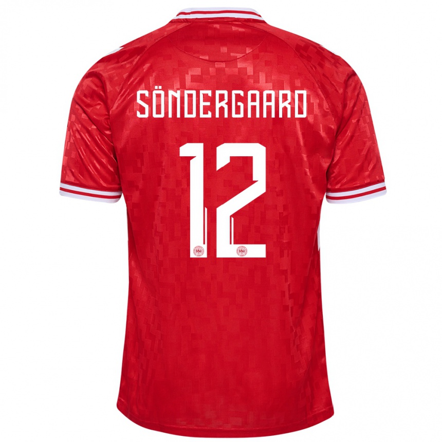 Hombre Fútbol Camiseta Dinamarca Philip Söndergaard #12 Rojo 1ª Equipación 24-26 México