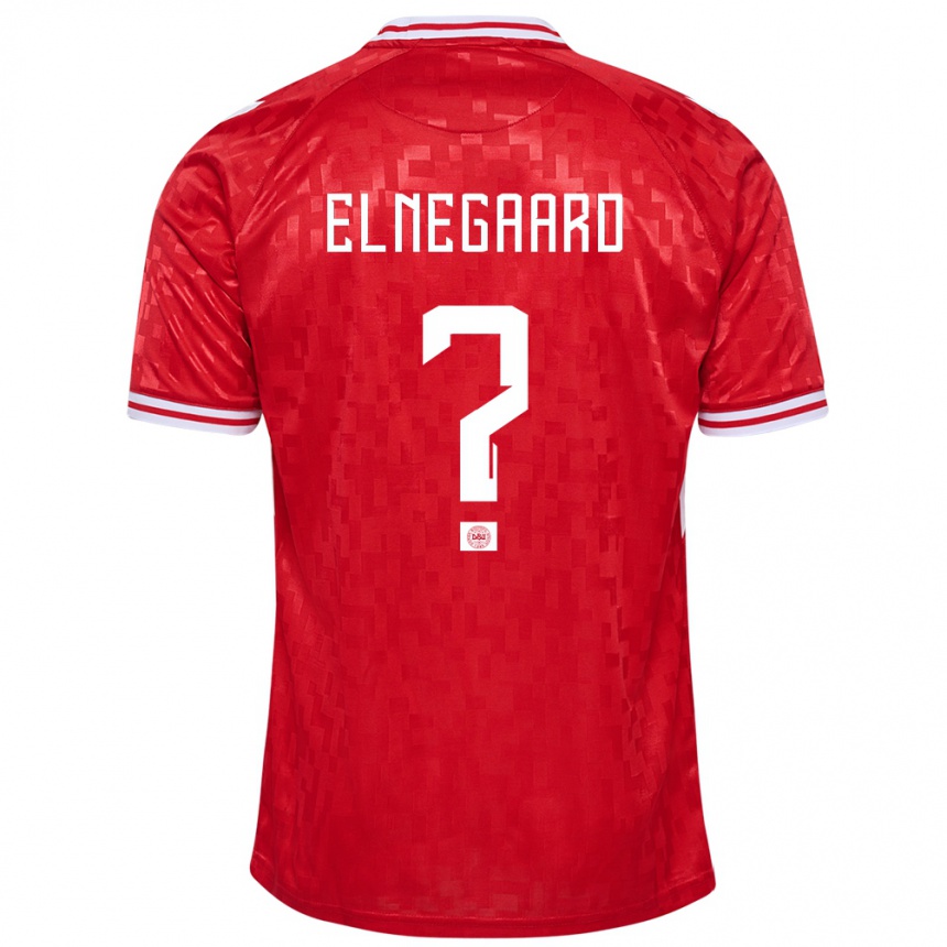 Hombre Fútbol Camiseta Dinamarca Tobias Elnegaard #0 Rojo 1ª Equipación 24-26 México