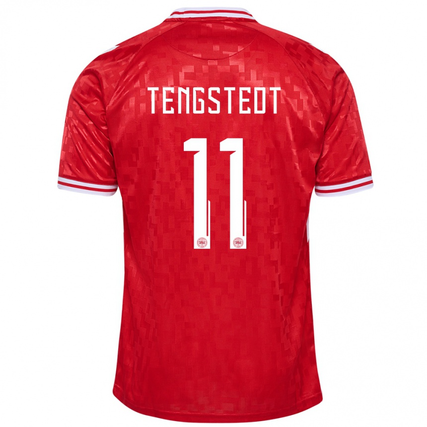 Hombre Fútbol Camiseta Dinamarca Casper Tengstedt #11 Rojo 1ª Equipación 24-26 México