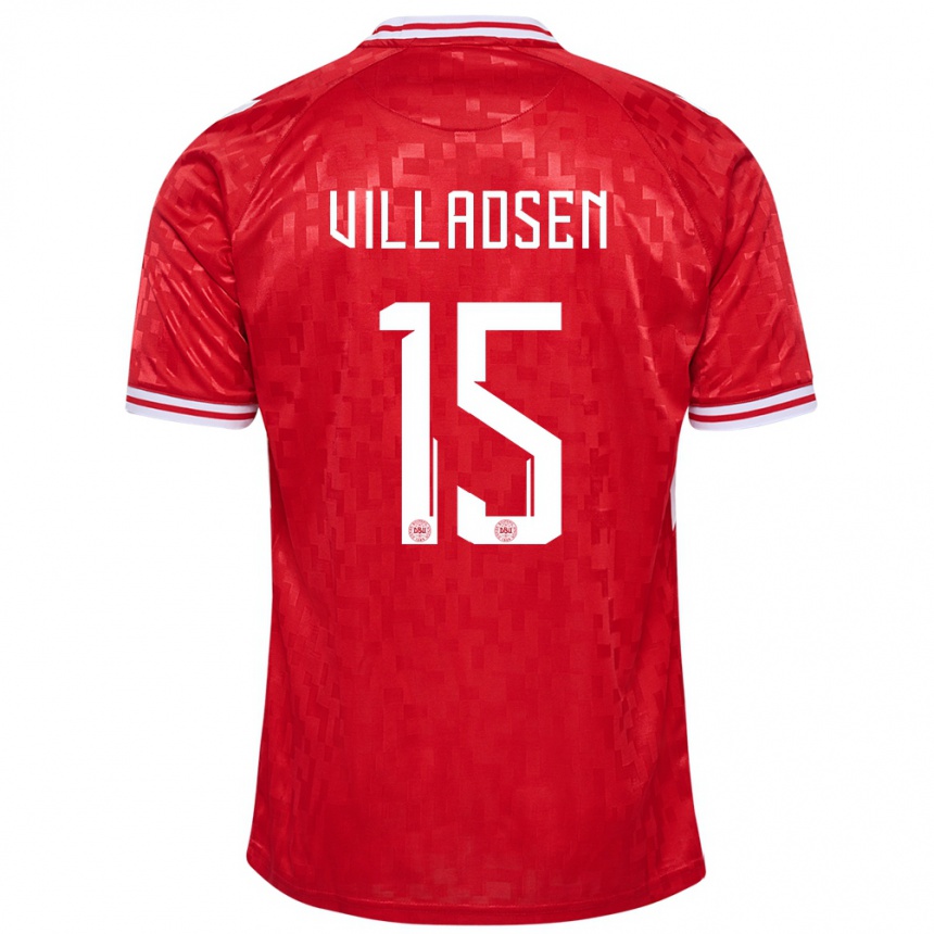 Hombre Fútbol Camiseta Dinamarca Oliver Villadsen #15 Rojo 1ª Equipación 24-26 México