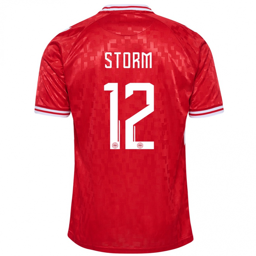 Hombre Fútbol Camiseta Dinamarca Tobias Storm #12 Rojo 1ª Equipación 24-26 México