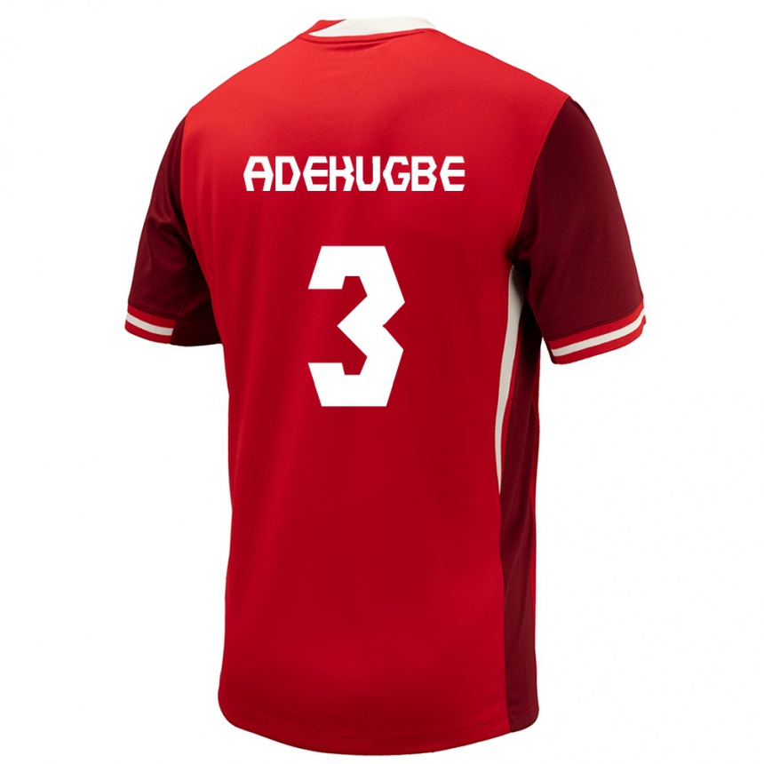 Hombre Fútbol Camiseta Canadá Samuel Adekugbe #3 Rojo 1ª Equipación 24-26 México