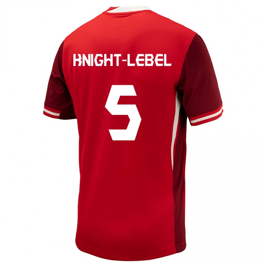 Hombre Fútbol Camiseta Canadá Jamie Knight Lebel #5 Rojo 1ª Equipación 24-26 México