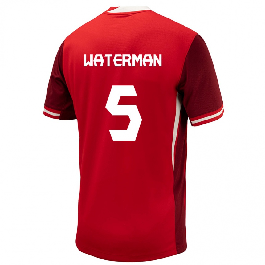 Hombre Fútbol Camiseta Canadá Joel Waterman #5 Rojo 1ª Equipación 24-26 México