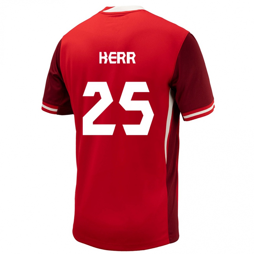 Hombre Fútbol Camiseta Canadá Devon Kerr #25 Rojo 1ª Equipación 24-26 México