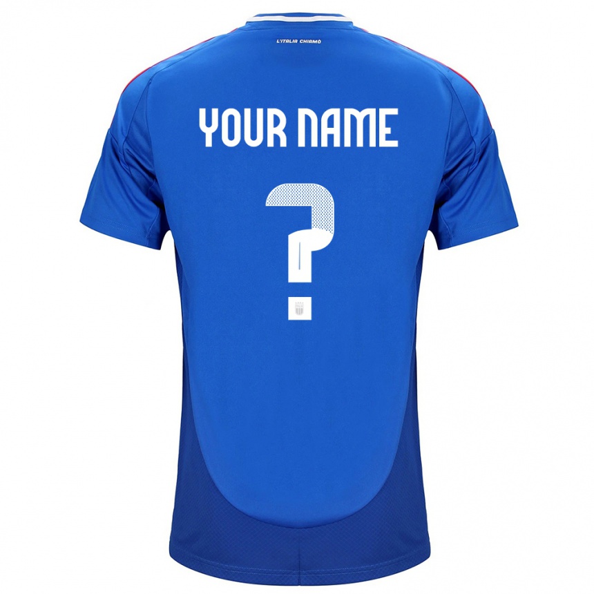 Hombre Fútbol Camiseta Italia Su Nombre #0 Azul 1ª Equipación 24-26 México