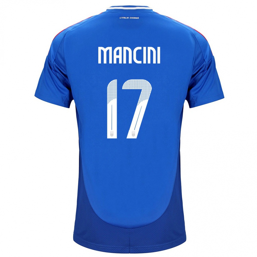 Hombre Fútbol Camiseta Italia Gianluca Mancini #17 Azul 1ª Equipación 24-26 México