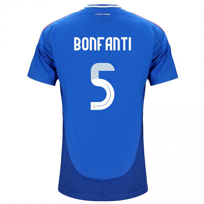 Hombre Fútbol Camiseta Italia Giovanni Bonfanti #5 Azul 1ª Equipación 24-26 México