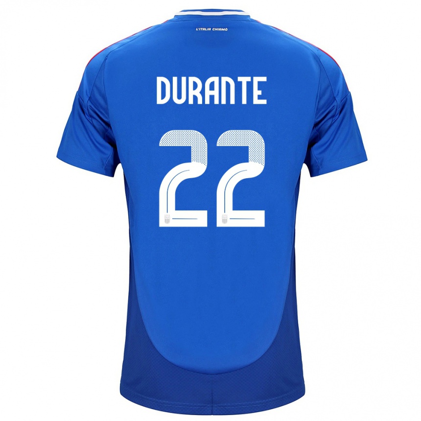 Hombre Fútbol Camiseta Italia Francesca Durante #22 Azul 1ª Equipación 24-26 México