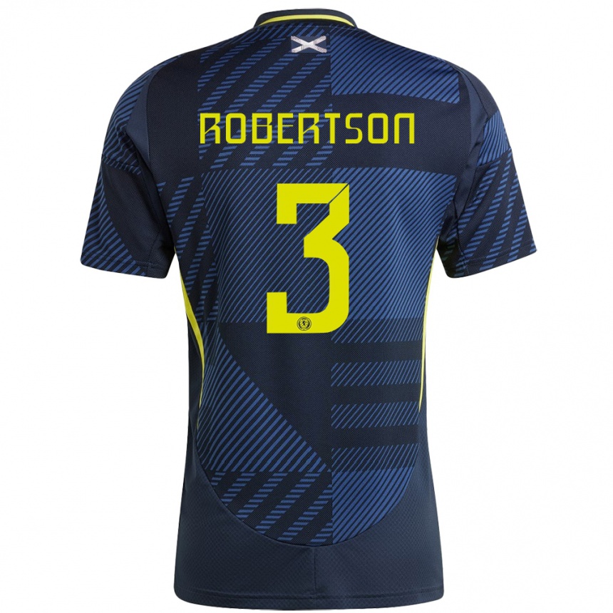 Hombre Fútbol Camiseta Escocia Andrew Robertson #3 Azul Oscuro 1ª Equipación 24-26 México