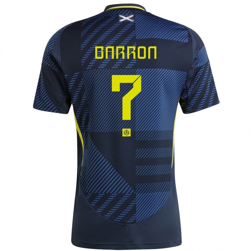 Hombre Fútbol Camiseta Escocia Connor Barron #0 Azul Oscuro 1ª Equipación 24-26 México