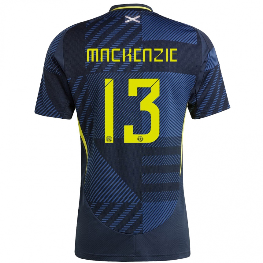 Hombre Fútbol Camiseta Escocia Zander Mackenzie #13 Azul Oscuro 1ª Equipación 24-26 México