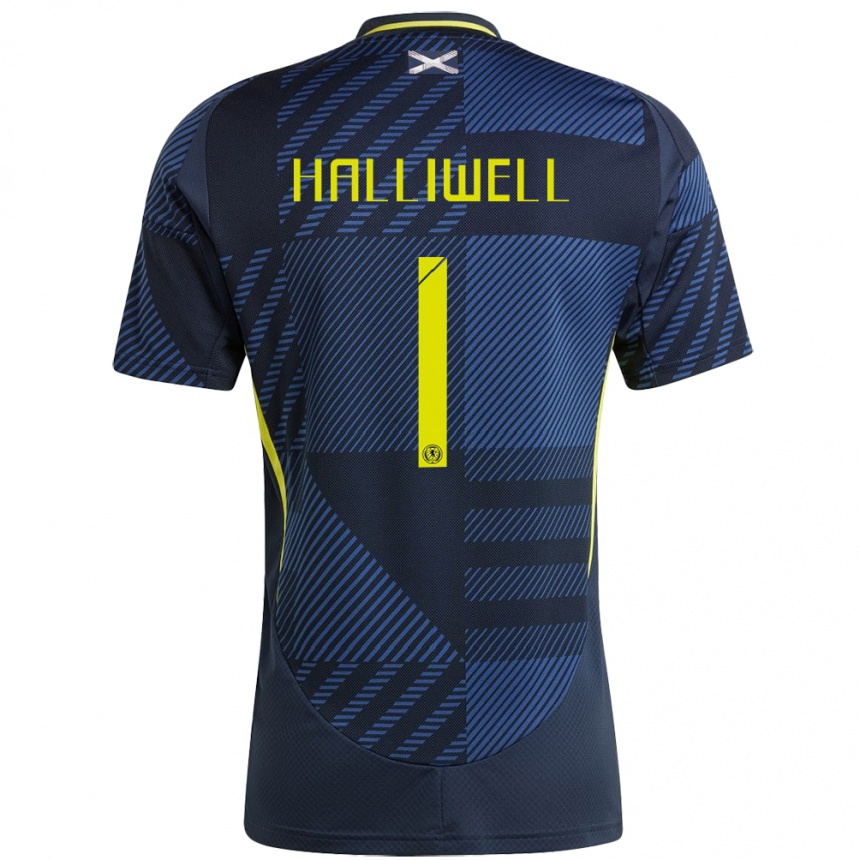 Hombre Fútbol Camiseta Escocia Alfie Halliwell #1 Azul Oscuro 1ª Equipación 24-26 México