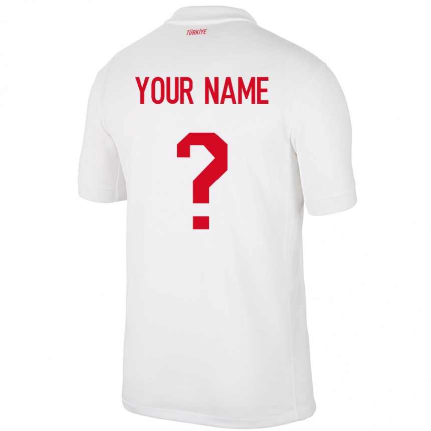Hombre Fútbol Camiseta Turquía Su Nombre #0 Blanco 1ª Equipación 24-26 México