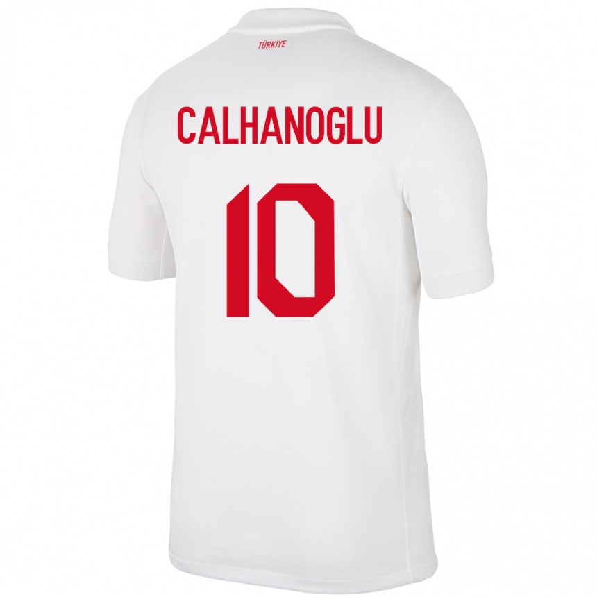 Hombre Fútbol Camiseta Turquía Hakan Çalhanoğlu #10 Blanco 1ª Equipación 24-26 México