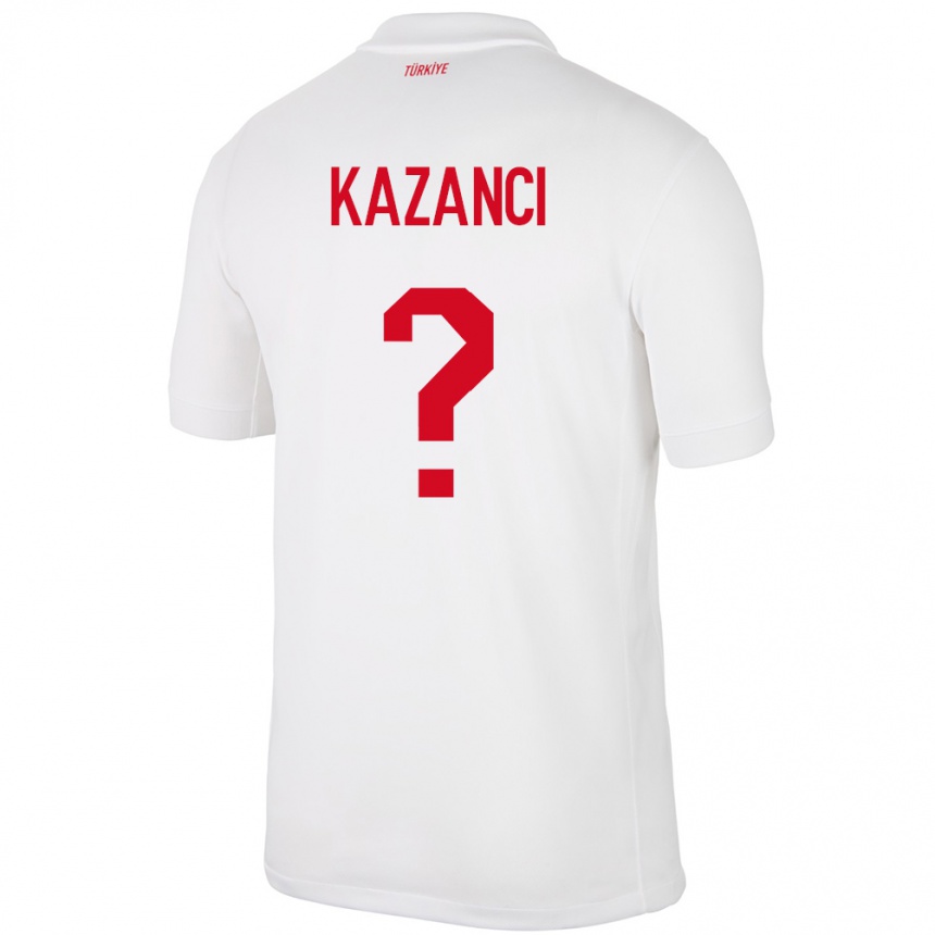 Hombre Fútbol Camiseta Turquía Şant Kazancı #0 Blanco 1ª Equipación 24-26 México