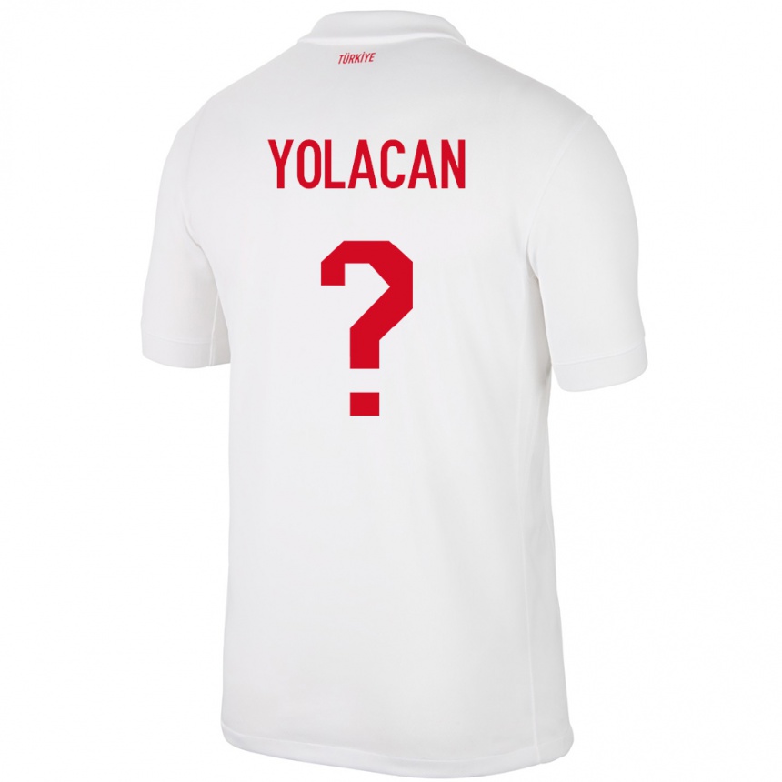 Hombre Fútbol Camiseta Turquía Baran Yolaçan #0 Blanco 1ª Equipación 24-26 México