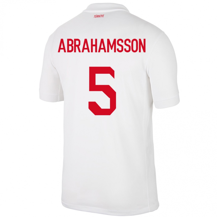 Hombre Fútbol Camiseta Turquía Sejde Aylin Abrahamsson #5 Blanco 1ª Equipación 24-26 México