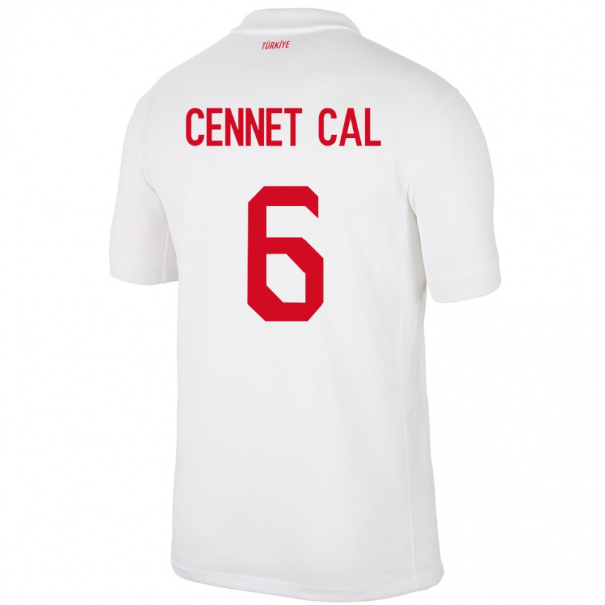 Hombre Fútbol Camiseta Turquía Meryem Cennet Çal #6 Blanco 1ª Equipación 24-26 México