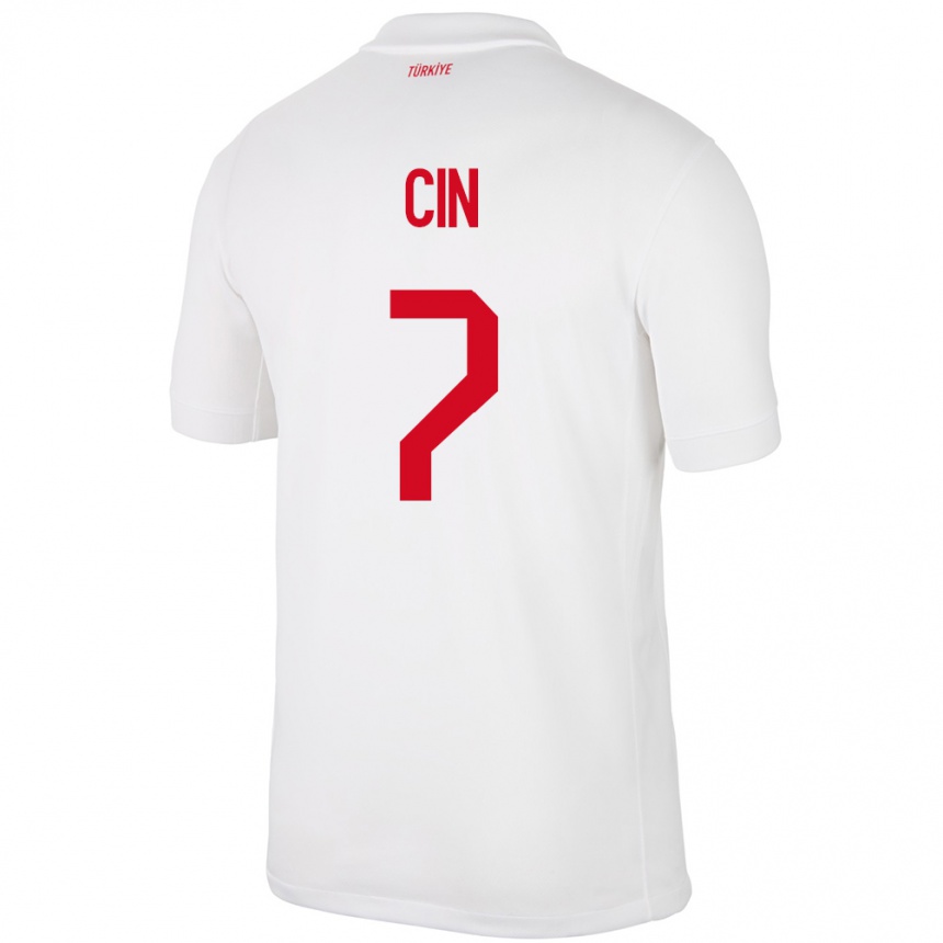 Hombre Fútbol Camiseta Turquía Miray Cin #7 Blanco 1ª Equipación 24-26 México