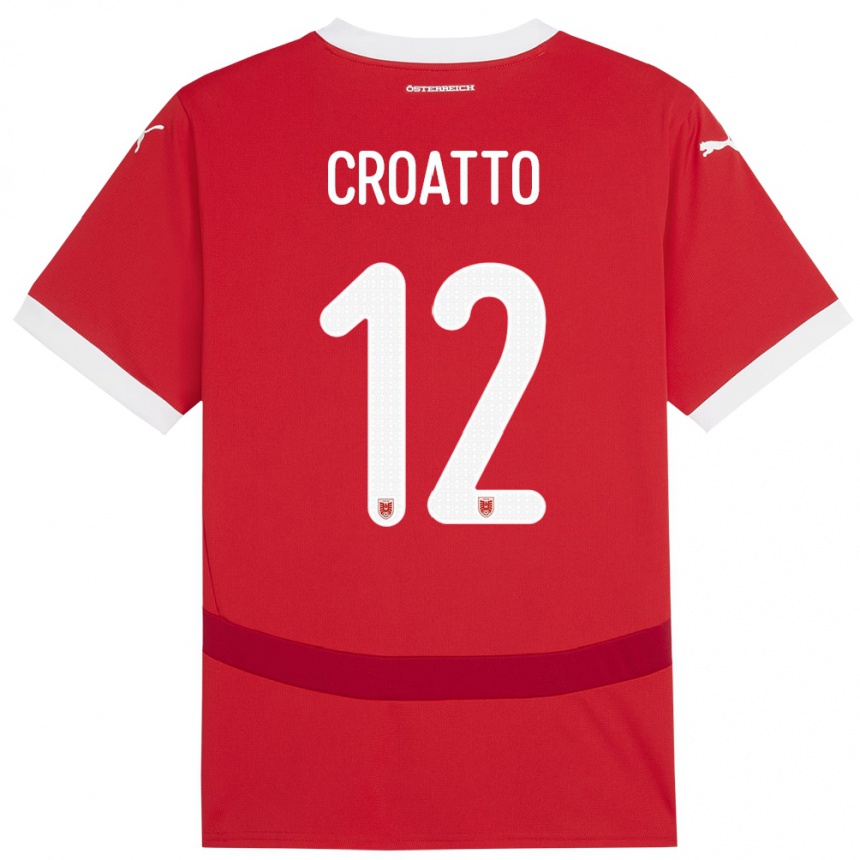 Hombre Fútbol Camiseta Austria Michela Croatto #12 Rojo 1ª Equipación 24-26 México