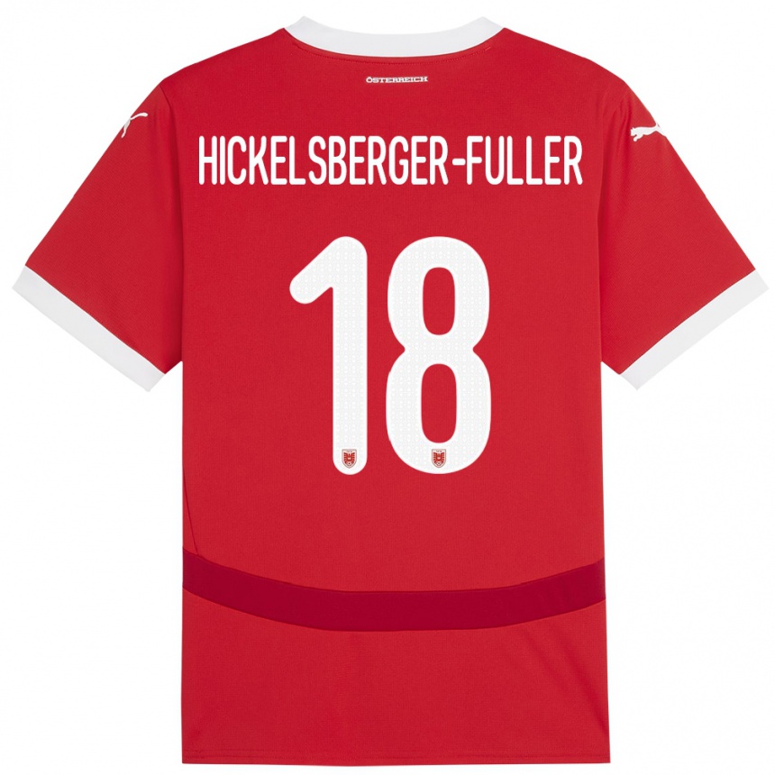 Hombre Fútbol Camiseta Austria Julia Hickelsberger-Füller #18 Rojo 1ª Equipación 24-26 México
