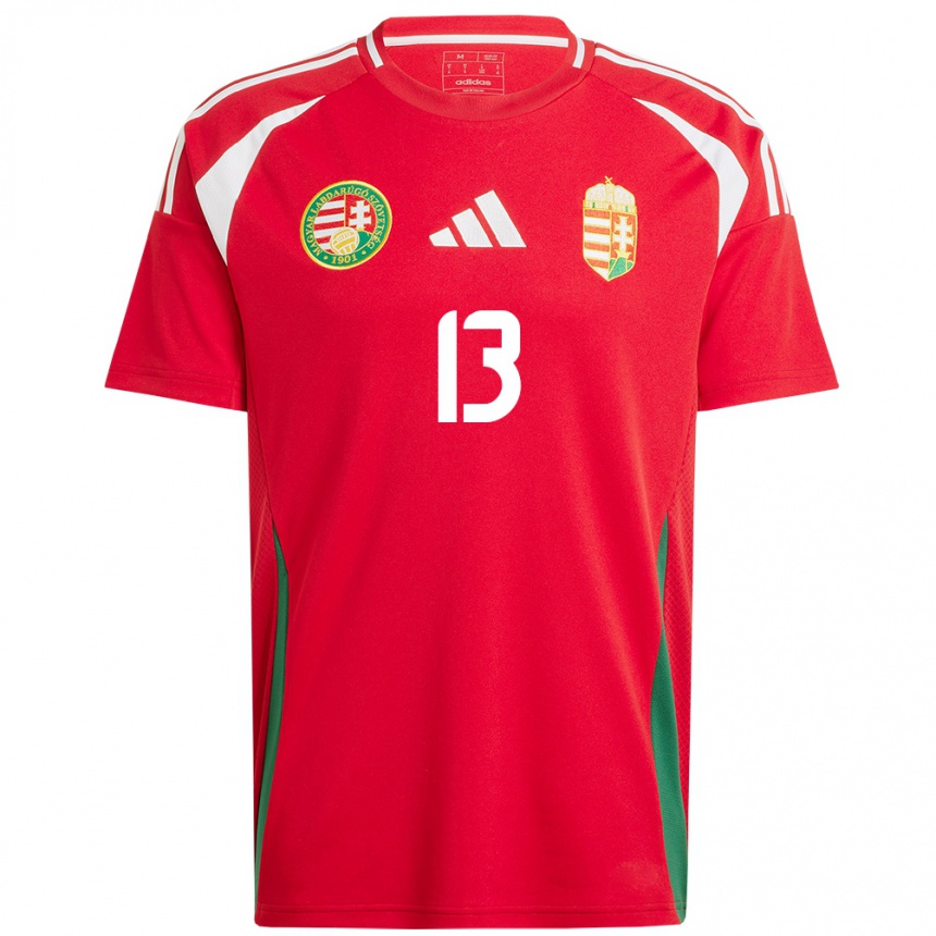 Hombre Fútbol Camiseta Hungría András Eördögh #13 Rojo 1ª Equipación 24-26 México