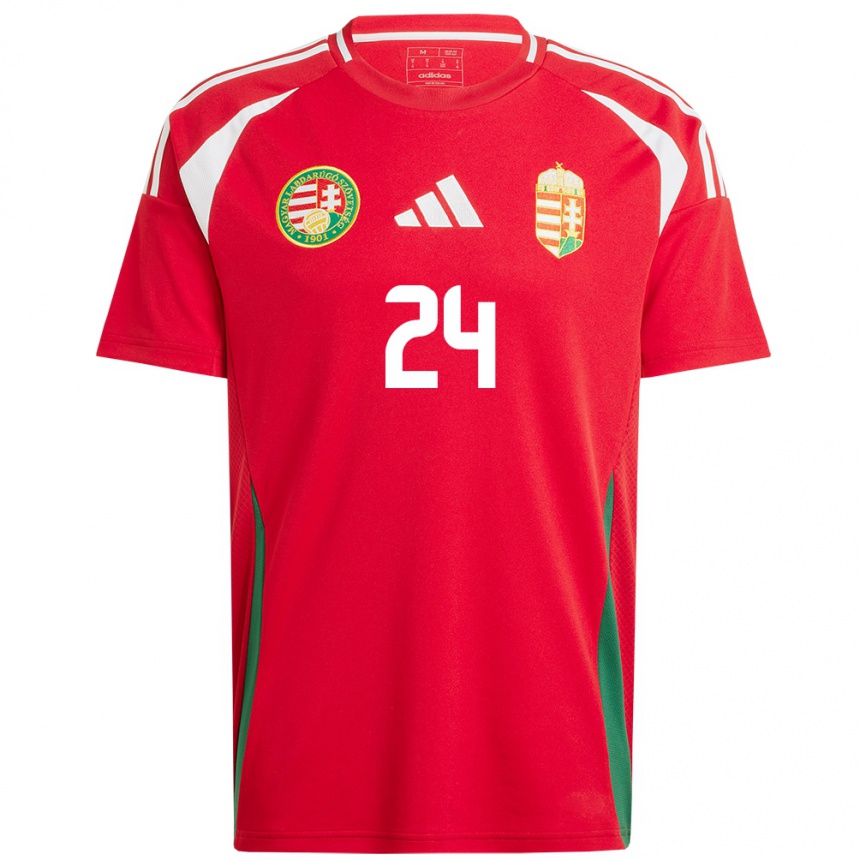 Hombre Fútbol Camiseta Hungría Márton Dárdai #24 Rojo 1ª Equipación 24-26 México