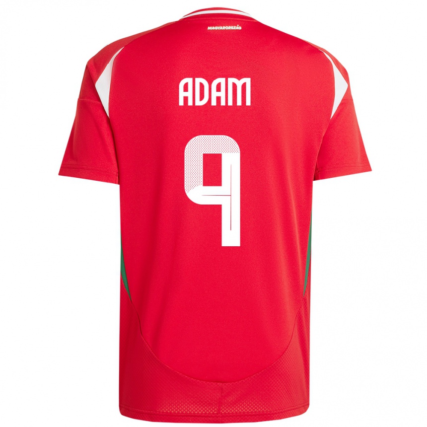 Hombre Fútbol Camiseta Hungría Martin Ádám #9 Rojo 1ª Equipación 24-26 México