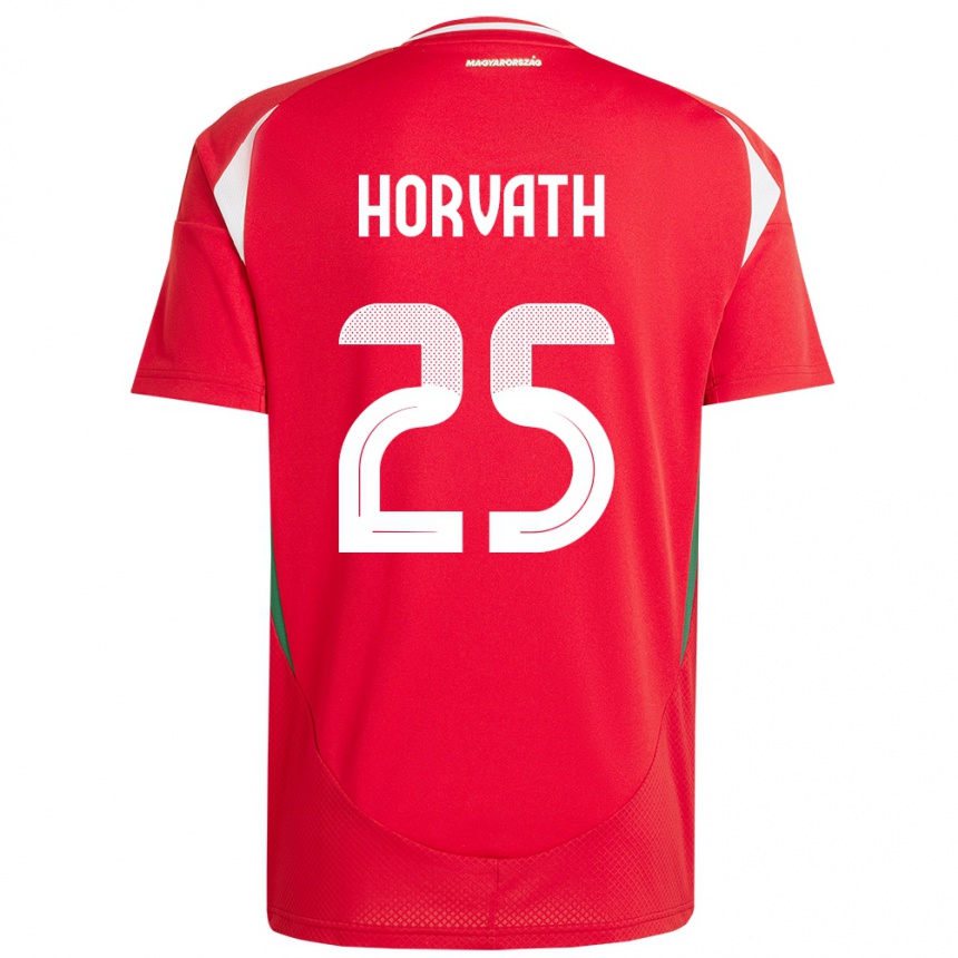 Hombre Fútbol Camiseta Hungría Krisztofer Horváth #25 Rojo 1ª Equipación 24-26 México