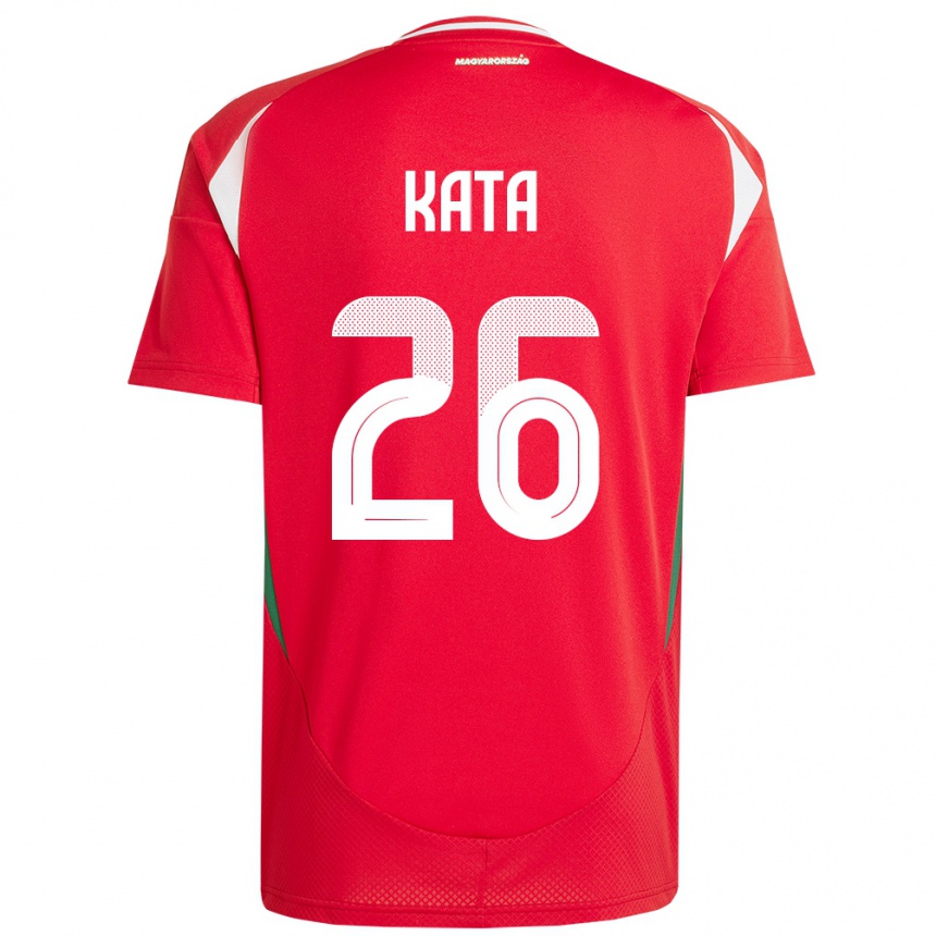 Hombre Fútbol Camiseta Hungría Mihály Kata #26 Rojo 1ª Equipación 24-26 México