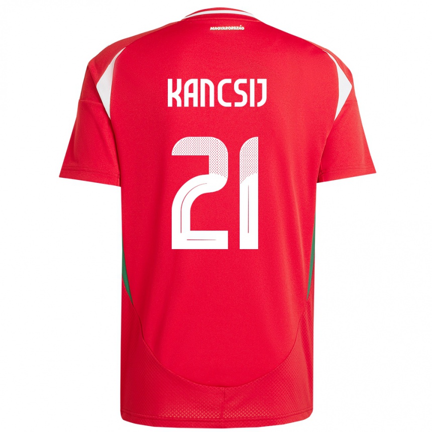 Hombre Fútbol Camiseta Hungría Artúr Kancsij #21 Rojo 1ª Equipación 24-26 México