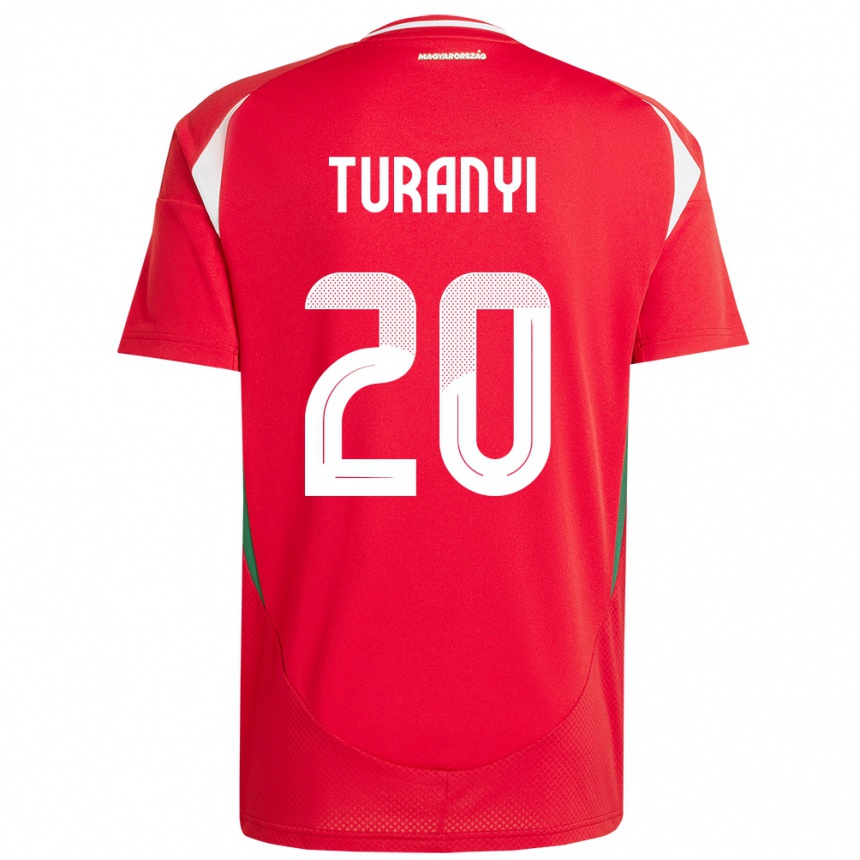 Hombre Fútbol Camiseta Hungría Lilla Turányi #20 Rojo 1ª Equipación 24-26 México