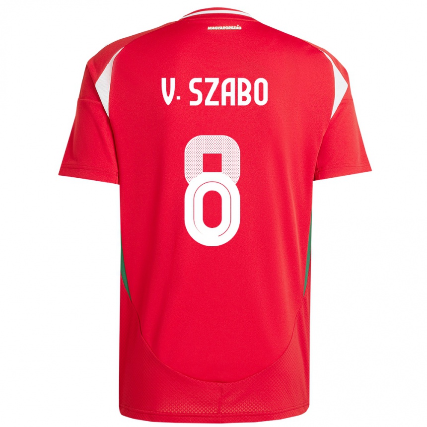 Hombre Fútbol Camiseta Hungría Viktória Szabó #8 Rojo 1ª Equipación 24-26 México