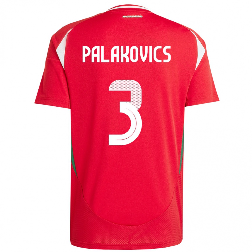 Hombre Fútbol Camiseta Hungría Laura Palakovics #3 Rojo 1ª Equipación 24-26 México