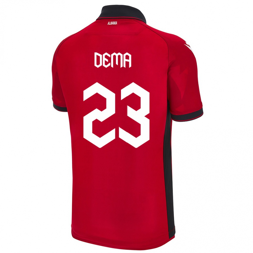 Hombre Fútbol Camiseta Albania Endri Dema #23 Rojo 1ª Equipación 24-26 México