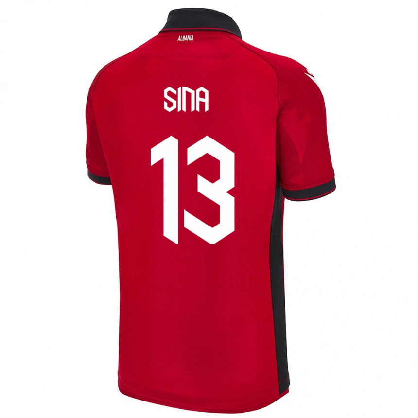 Hombre Fútbol Camiseta Albania Samuele Sina #13 Rojo 1ª Equipación 24-26 México