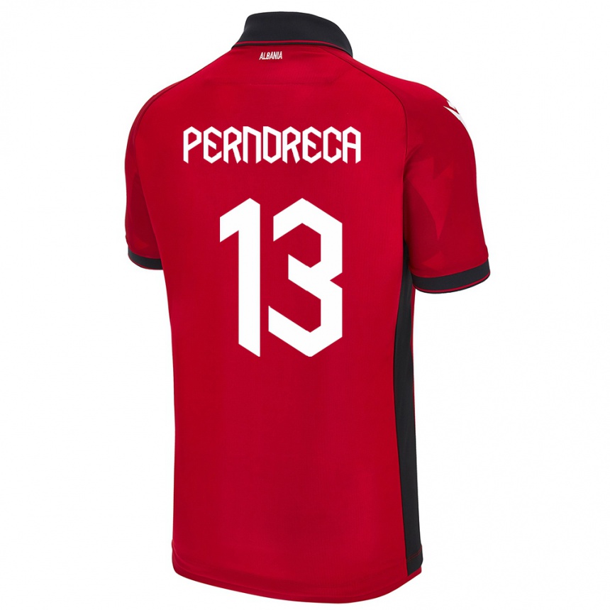 Hombre Fútbol Camiseta Albania Fabjan Perndreca #13 Rojo 1ª Equipación 24-26 México