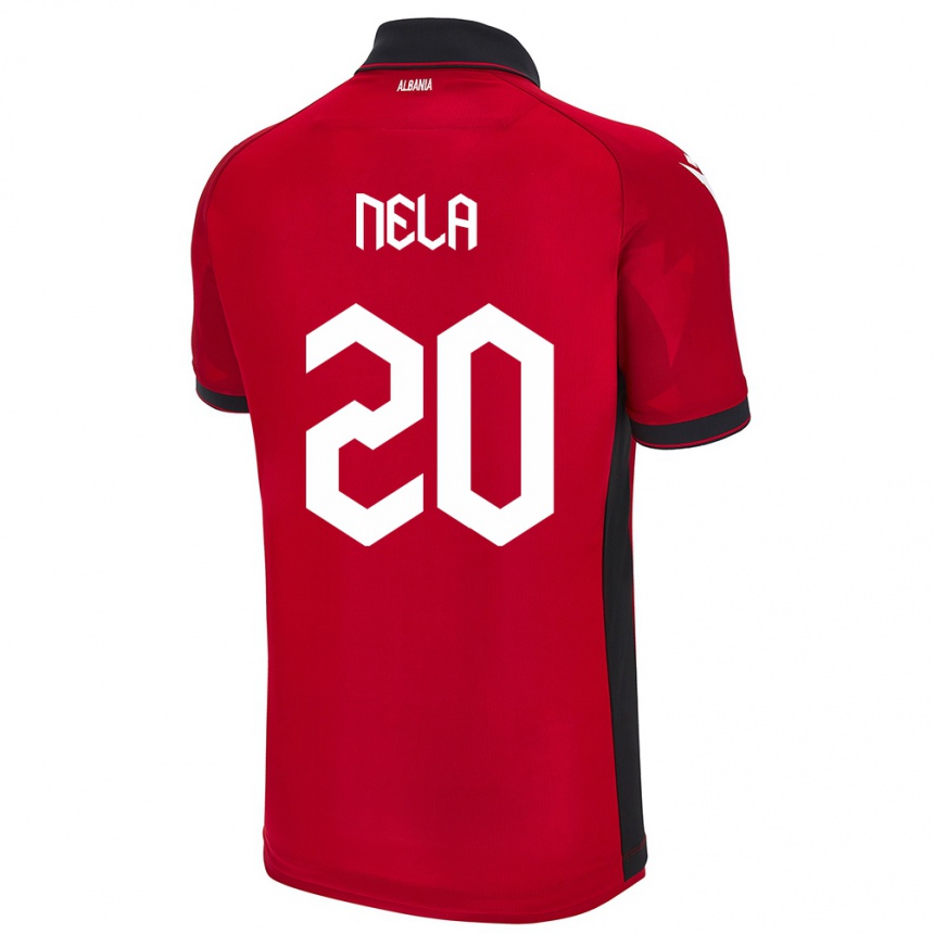 Hombre Fútbol Camiseta Albania Rinaldo Nela #20 Rojo 1ª Equipación 24-26 México