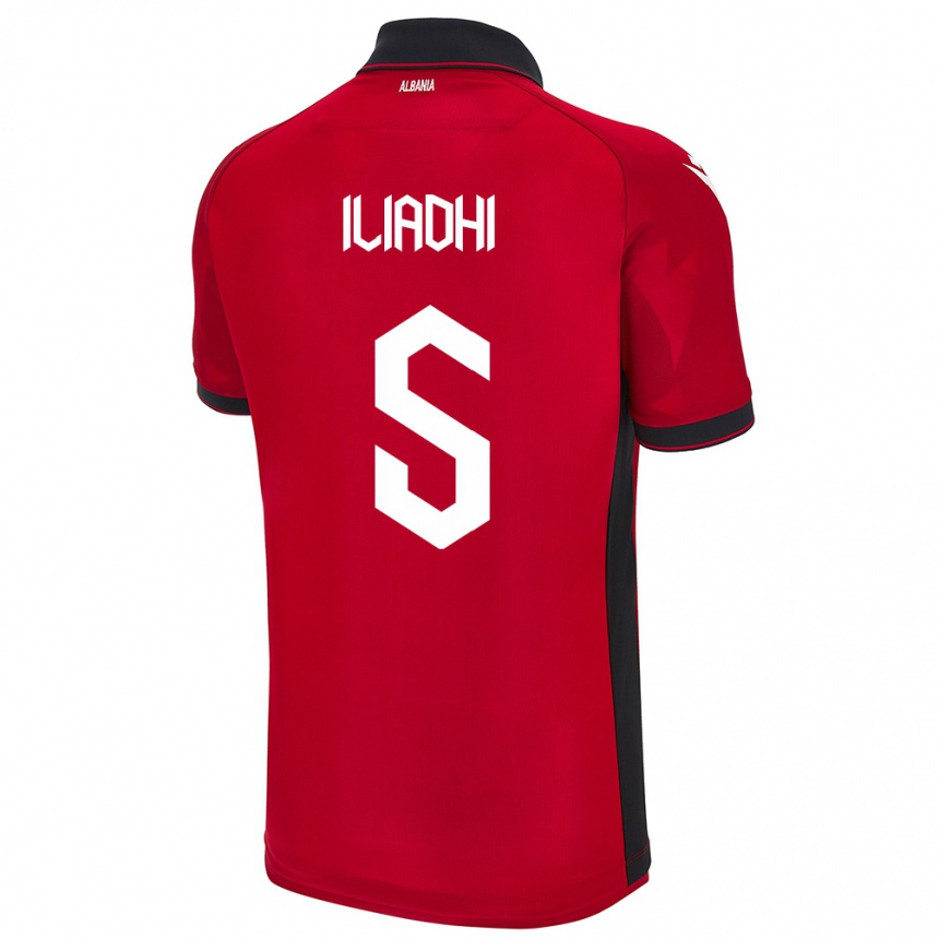 Hombre Fútbol Camiseta Albania Aglia Iliadhi #5 Rojo 1ª Equipación 24-26 México