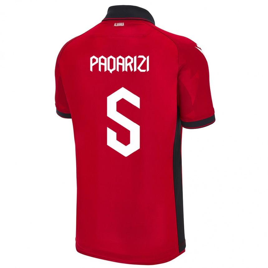 Hombre Fútbol Camiseta Albania Vesa Paqarizi #5 Rojo 1ª Equipación 24-26 México