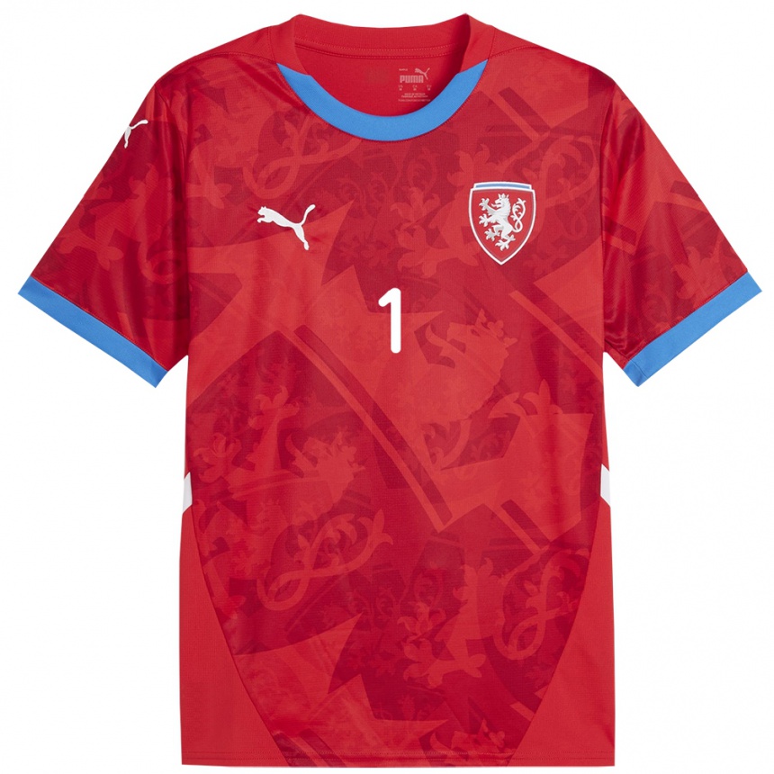 Hombre Fútbol Camiseta Chequia Radek Vitek #1 Rojo 1ª Equipación 24-26 México