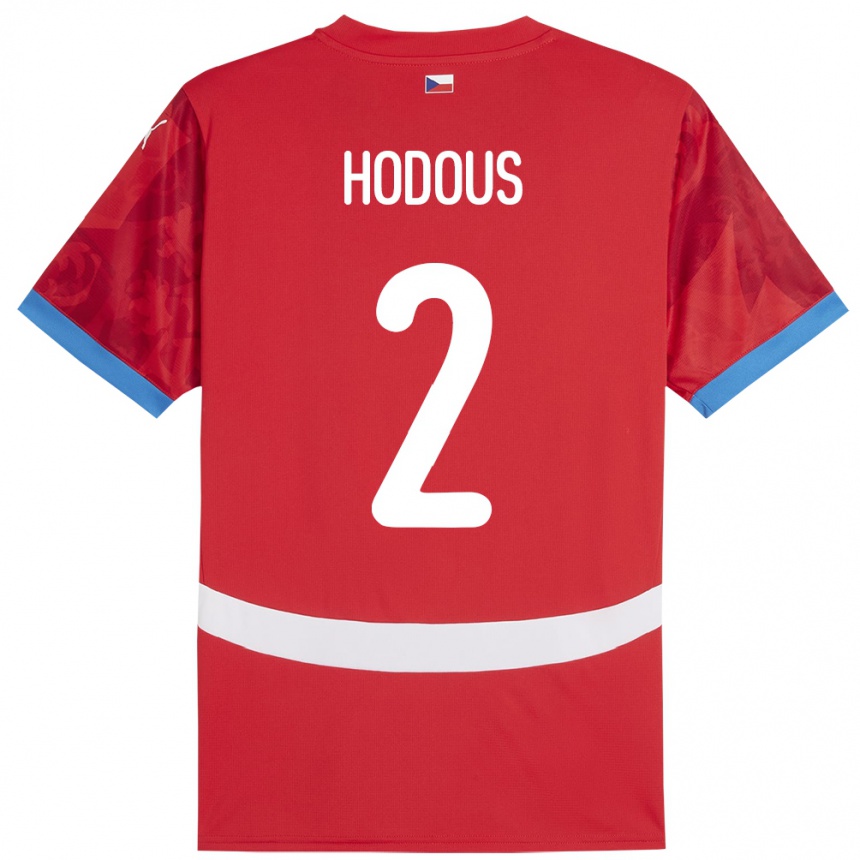 Hombre Fútbol Camiseta Chequia Petr Hodous #2 Rojo 1ª Equipación 24-26 México