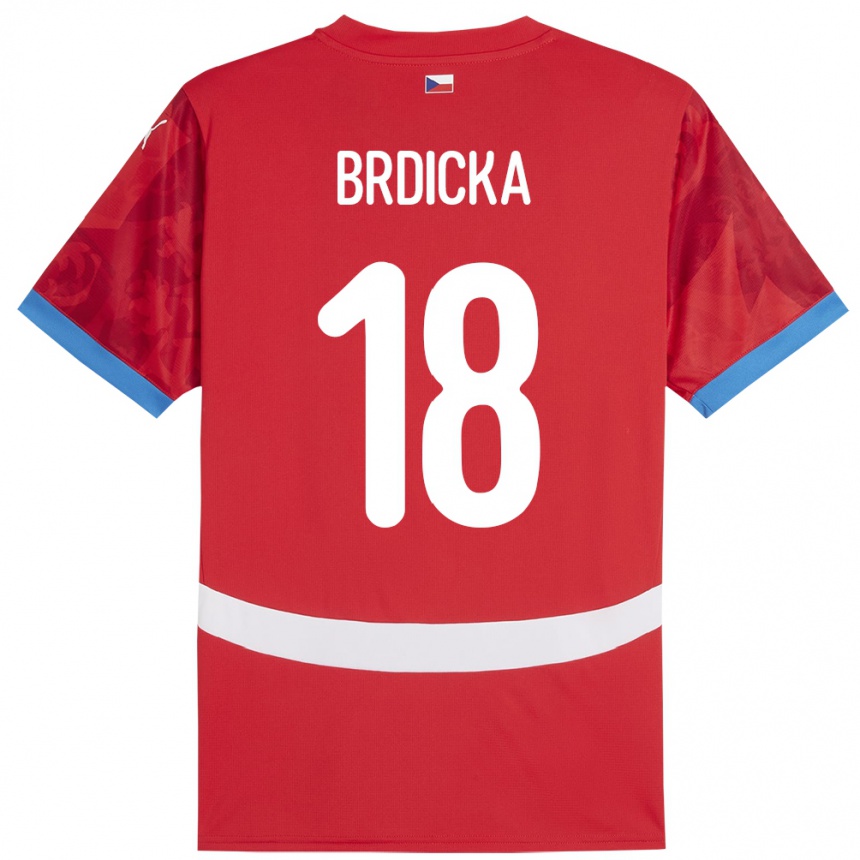 Hombre Fútbol Camiseta Chequia Filip Brdicka #18 Rojo 1ª Equipación 24-26 México