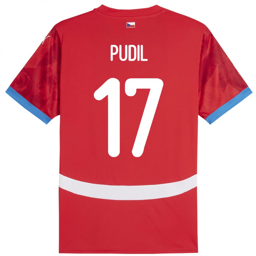 Hombre Fútbol Camiseta Chequia Milos Pudil #17 Rojo 1ª Equipación 24-26 México