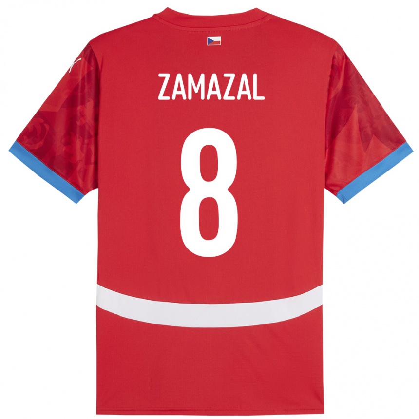 Hombre Fútbol Camiseta Chequia Denis Zamazal #8 Rojo 1ª Equipación 24-26 México