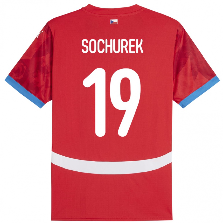 Hombre Fútbol Camiseta Chequia Hugo Sochurek #19 Rojo 1ª Equipación 24-26 México