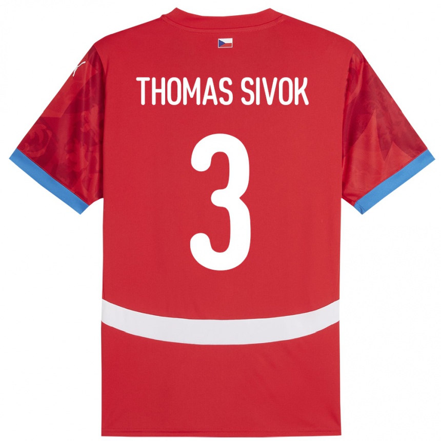 Hombre Fútbol Camiseta Chequia Andre Thomas Sivok #3 Rojo 1ª Equipación 24-26 México