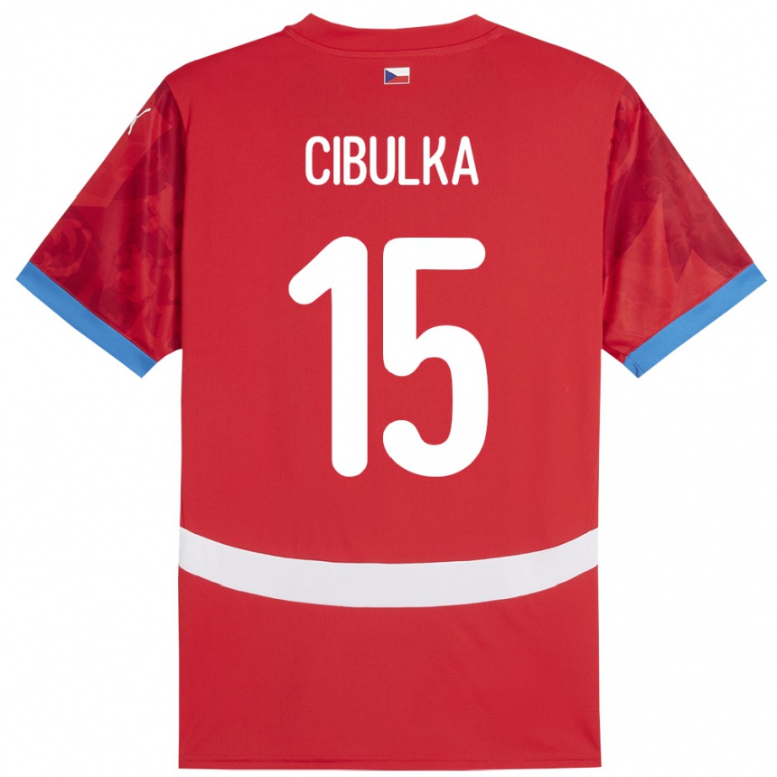 Hombre Fútbol Camiseta Chequia Oskar Cibulka #15 Rojo 1ª Equipación 24-26 México
