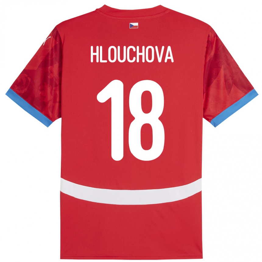 Hombre Fútbol Camiseta Chequia Radka Hlouchová #18 Rojo 1ª Equipación 24-26 México